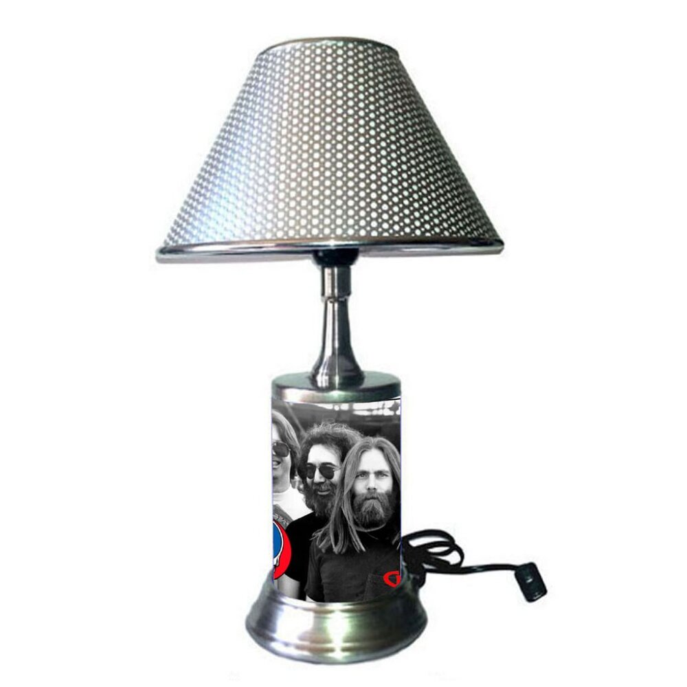 Grateful Dead lamp with chrome finish shade